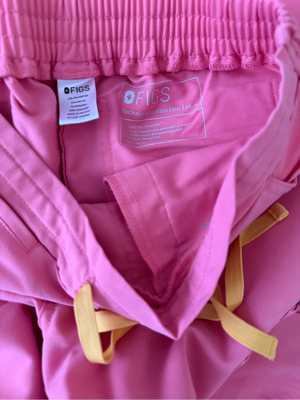 FIGS Pink Scrub Set - Bright Pink Top & Straight Pants - Picture 4 of 4